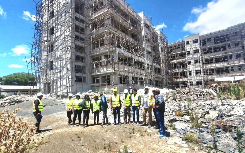 Ongoing construction of the Mashujaa Complex at the J.M Kariuki Memorial County Referral Hospital in Ol’Kalou Sub-County.