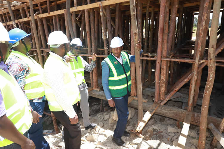 The ongoing construction of a modern bridge in Kedowa-Manyatta 7