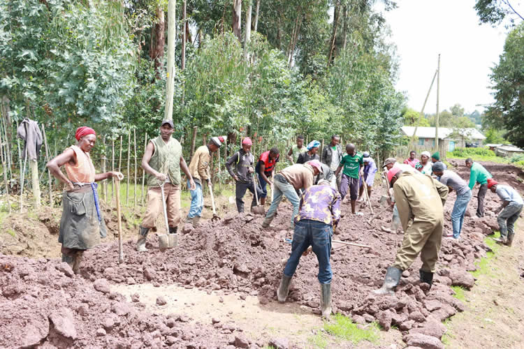 ongoing works along Kagongo A Road in Kagongo village, Kipipiri Ward 2